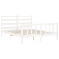 vidaXL Giroletto con Testiera Bianco 160x200 cm Legno Massello vidaXL Giroletto con Testiera Bianco 160x200 cm Legno Massello