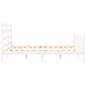 vidaXL Giroletto con Testiera Bianco 160x200 cm Legno Massello vidaXL Giroletto con Testiera Bianco 160x200 cm Legno Massello