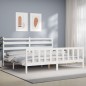 vidaXL Giroletto con Testiera Bianco 180x200 cm in Legno Massello vidaXL Giroletto con Testiera Bianco 180x200 cm in Legno Massello