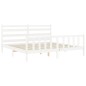 vidaXL Giroletto con Testiera Bianco 180x200 cm in Legno Massello vidaXL Giroletto con Testiera Bianco 180x200 cm in Legno Massello