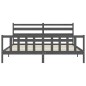 vidaXL Giroletto con Testiera Grigio 180x200 cm in Legno Massello vidaXL Giroletto con Testiera Grigio 180x200 cm in Legno Massello