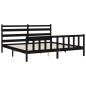 vidaXL Giroletto con Testiera Nero 200x200 cm in Legno Massello vidaXL Giroletto con Testiera Nero 200x200 cm in Legno Massello