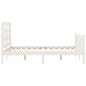 vidaXL Giroletto con Testiera Bianco 4FT Small Double Legno Massello vidaXL Giroletto con Testiera Bianco 4FT Small Double Legno Massello