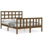 vidaXL Giroletto con Testiera Miele 4FT Small Double in Legno Massello vidaXL Giroletto con Testiera Miele 4FT Small Double in Legno Massello