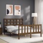 vidaXL Giroletto con Testiera Miele 4FT Small Double in Legno Massello vidaXL Giroletto con Testiera Miele 4FT Small Double in Legno Massello