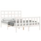 vidaXL Giroletto con Testiera Bianco 140x190 cm in Legno Massello vidaXL Giroletto con Testiera Bianco 140x190 cm in Legno Massello