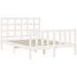 vidaXL Giroletto con Testiera Bianco 140x190 cm in Legno Massello vidaXL Giroletto con Testiera Bianco 140x190 cm in Legno Massello
