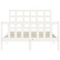 vidaXL Giroletto con Testiera Bianco 140x190 cm in Legno Massello vidaXL Giroletto con Testiera Bianco 140x190 cm in Legno Massello