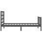 vidaXL Giroletto con Testiera Grigio 90x200 cm in Legno Massello vidaXL Giroletto con Testiera Grigio 90x200 cm in Legno Massello