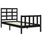 vidaXL Giroletto con Testiera Nero 100x200 cm in Legno Massello