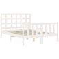 vidaXL Giroletto con Testiera Bianco 140x200 cm in Legno Massello