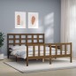 vidaXL Giroletto con Testiera Miele 5FT King Size in Legno Massello vidaXL Giroletto con Testiera Miele 5FT King Size in Legno Massello