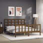 vidaXL Giroletto con Testiera Miele 5FT King Size in Legno Massello vidaXL Giroletto con Testiera Miele 5FT King Size in Legno Massello