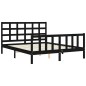 vidaXL Giroletto con Testiera Nero King Size in Legno Massello vidaXL Giroletto con Testiera Nero King Size in Legno Massello
