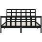 vidaXL Giroletto con Testiera Nero King Size in Legno Massello vidaXL Giroletto con Testiera Nero King Size in Legno Massello