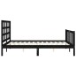 vidaXL Giroletto con Testiera Nero King Size in Legno Massello vidaXL Giroletto con Testiera Nero King Size in Legno Massello