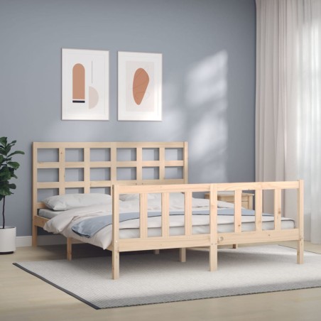 vidaXL Giroletto con Testiera 160x200 cm in Legno Massello