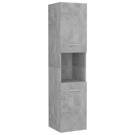 Armadio da Bagno Grigio Cemento 30x30x130 cm in Truciolato