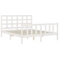 vidaXL Giroletto con Testiera Bianco 160x200 cm Legno Massello vidaXL Giroletto con Testiera Bianco 160x200 cm Legno Massello