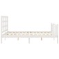 vidaXL Giroletto con Testiera Bianco 160x200 cm Legno Massello vidaXL Giroletto con Testiera Bianco 160x200 cm Legno Massello