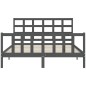 vidaXL Giroletto con Testiera Grigio 160x200 cm Legno Massello vidaXL Giroletto con Testiera Grigio 160x200 cm Legno Massello