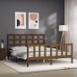 vidaXL Giroletto con Testiera Miele 160x200 cm Legno Massello vidaXL Giroletto con Testiera Miele 160x200 cm Legno Massello