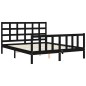 vidaXL Giroletto con Testiera Nero 160x200 cm Legno Massello vidaXL Giroletto con Testiera Nero 160x200 cm Legno Massello