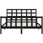 vidaXL Giroletto con Testiera Nero 160x200 cm Legno Massello vidaXL Giroletto con Testiera Nero 160x200 cm Legno Massello