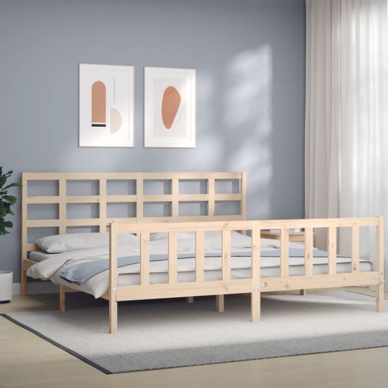vidaXL Giroletto con Testiera 180x200 cm in Legno Massello