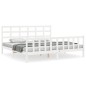 vidaXL Giroletto con Testiera Bianco 200x200 cm in Legno Massello vidaXL Giroletto con Testiera Bianco 200x200 cm in Legno Massello