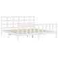 vidaXL Giroletto con Testiera Bianco 200x200 cm in Legno Massello vidaXL Giroletto con Testiera Bianco 200x200 cm in Legno Massello