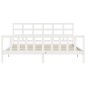 vidaXL Giroletto con Testiera Bianco 200x200 cm in Legno Massello vidaXL Giroletto con Testiera Bianco 200x200 cm in Legno Massello