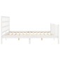 vidaXL Giroletto con Testiera Bianco 200x200 cm in Legno Massello vidaXL Giroletto con Testiera Bianco 200x200 cm in Legno Massello