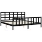 vidaXL Giroletto con Testiera Nero 200x200 cm in Legno Massello vidaXL Giroletto con Testiera Nero 200x200 cm in Legno Massello