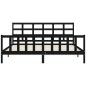 vidaXL Giroletto con Testiera Nero 200x200 cm in Legno Massello vidaXL Giroletto con Testiera Nero 200x200 cm in Legno Massello