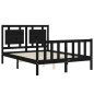 vidaXL Giroletto con Testiera Nero 140x190 cm in Legno Massello