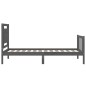 vidaXL Giroletto con Testiera Grigio 90x200 cm in Legno Massello vidaXL Giroletto con Testiera Grigio 90x200 cm in Legno Massello
