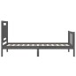 vidaXL Giroletto con Testiera Grigio 100x200 cm in Legno Massello vidaXL Giroletto con Testiera Grigio 100x200 cm in Legno Massello