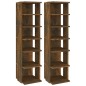 Scarpiere 2 pz Rovere Fumo 27,5x27x102 cm in Legno Multistrato Scarpiere 2 pz Rovere Fumo 27,5x27x102 cm in Legno Multistrato