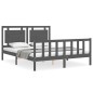 vidaXL Giroletto con Testiera Grigio 5FT King Size in Legno Massello vidaXL Giroletto con Testiera Grigio 5FT King Size in Legno Massello