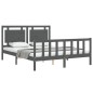 vidaXL Giroletto con Testiera Grigio 5FT King Size in Legno Massello vidaXL Giroletto con Testiera Grigio 5FT King Size in Legno Massello