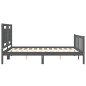 vidaXL Giroletto con Testiera Grigio 5FT King Size in Legno Massello vidaXL Giroletto con Testiera Grigio 5FT King Size in Legno Massello