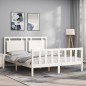 vidaXL Giroletto con Testiera Bianco 160x200 cm Legno Massello vidaXL Giroletto con Testiera Bianco 160x200 cm Legno Massello