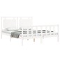 vidaXL Giroletto con Testiera Bianco 160x200 cm Legno Massello vidaXL Giroletto con Testiera Bianco 160x200 cm Legno Massello