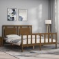 vidaXL Giroletto con Testiera Miele 160x200 cm Legno Massello vidaXL Giroletto con Testiera Miele 160x200 cm Legno Massello