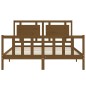vidaXL Giroletto con Testiera Miele 160x200 cm Legno Massello vidaXL Giroletto con Testiera Miele 160x200 cm Legno Massello