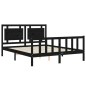 vidaXL Giroletto con Testiera Nero 160x200 cm Legno Massello vidaXL Giroletto con Testiera Nero 160x200 cm Legno Massello