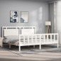 vidaXL Giroletto con Testiera Bianco 180x200 cm in Legno Massello vidaXL Giroletto con Testiera Bianco 180x200 cm in Legno Massello