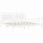 vidaXL Giroletto con Testiera Bianco 180x200 cm in Legno Massello vidaXL Giroletto con Testiera Bianco 180x200 cm in Legno Massello