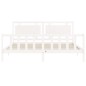 vidaXL Giroletto con Testiera Bianco 180x200 cm in Legno Massello vidaXL Giroletto con Testiera Bianco 180x200 cm in Legno Massello